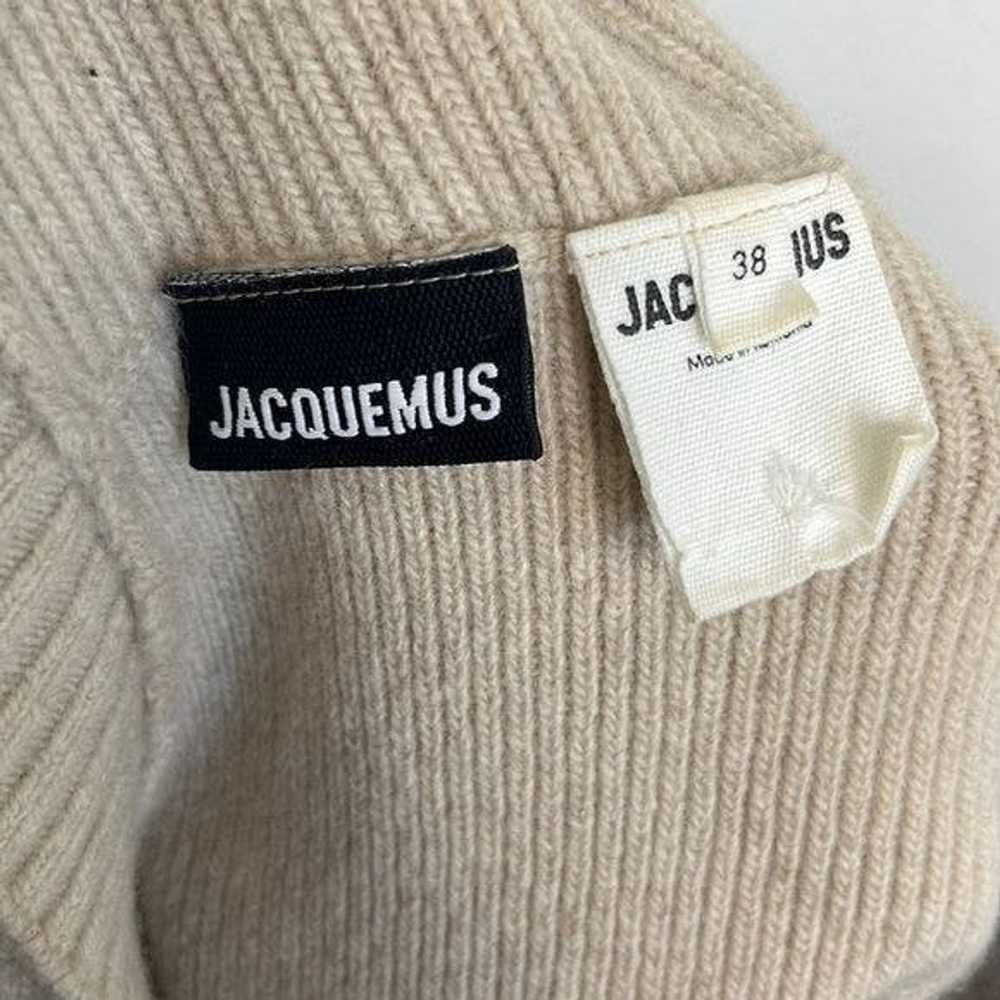 Jacquemus Jacquemus Beige Off-Shoulder Button Fro… - image 12