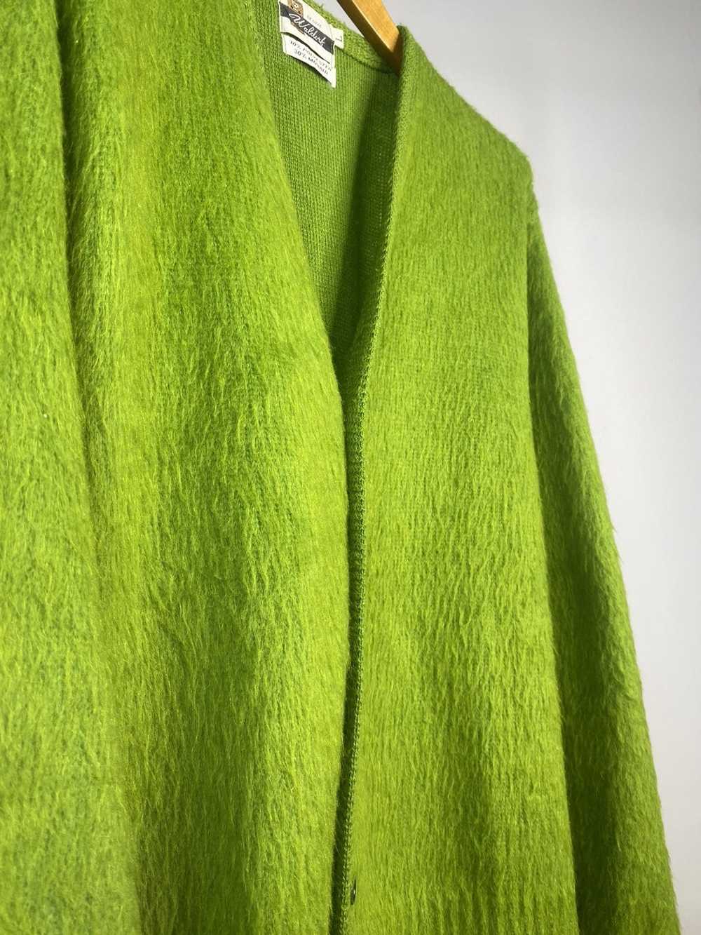 Vintage Vintage 1960s Mohair Grinch Green Cardiga… - image 3