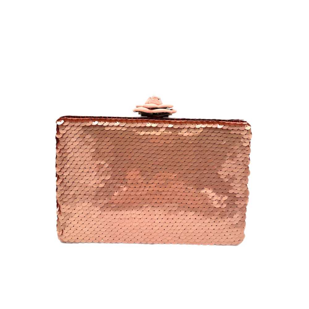 Oscar De La Renta Pink Sequin Clutch - image 2