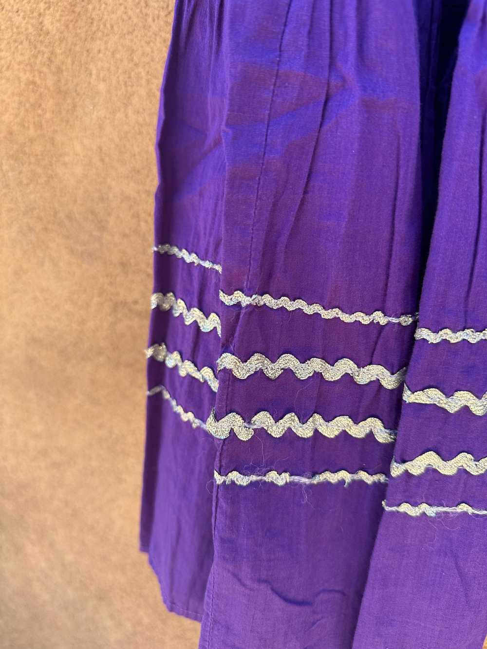 Purple Patio Skirt with Silver RikRak - image 2