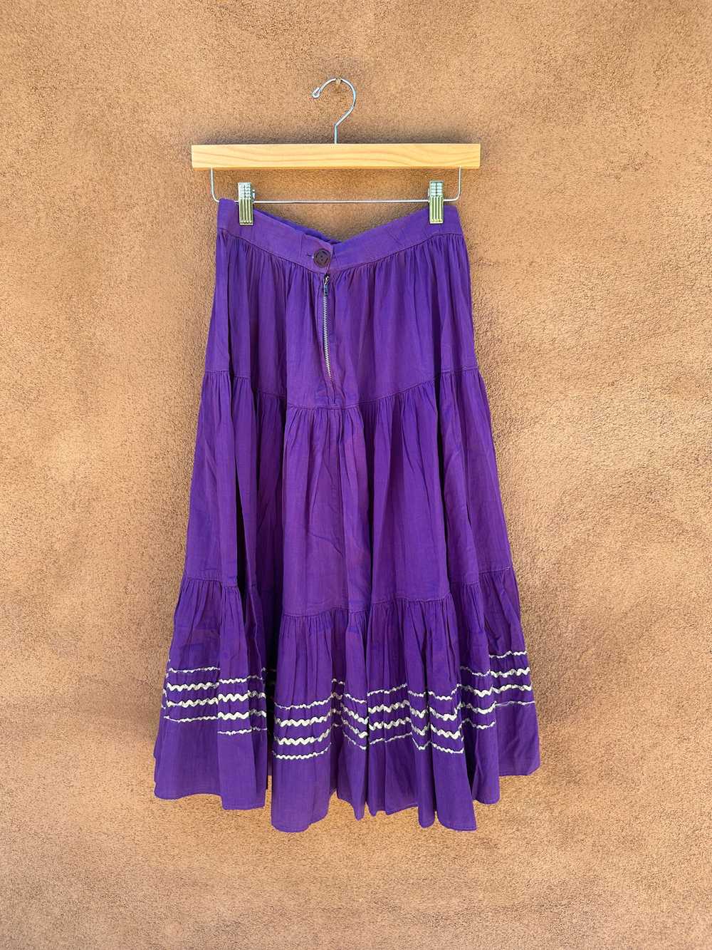 Purple Patio Skirt with Silver RikRak - image 3