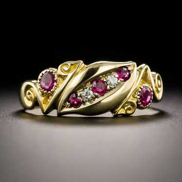 English Victorian Ruby and Diamond Ring, c.1908 - image 1