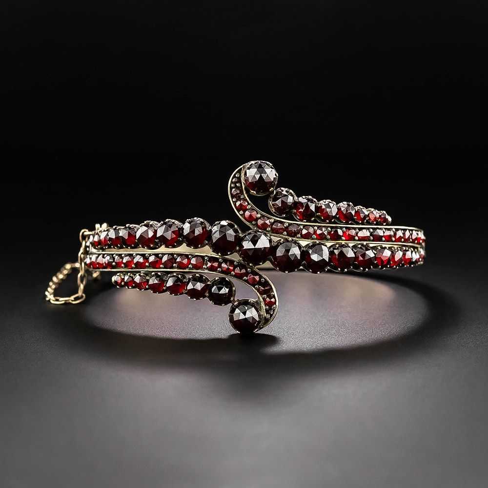 Victorian Bohemian Garnet Bracelet, Brooch and Ea… - image 3