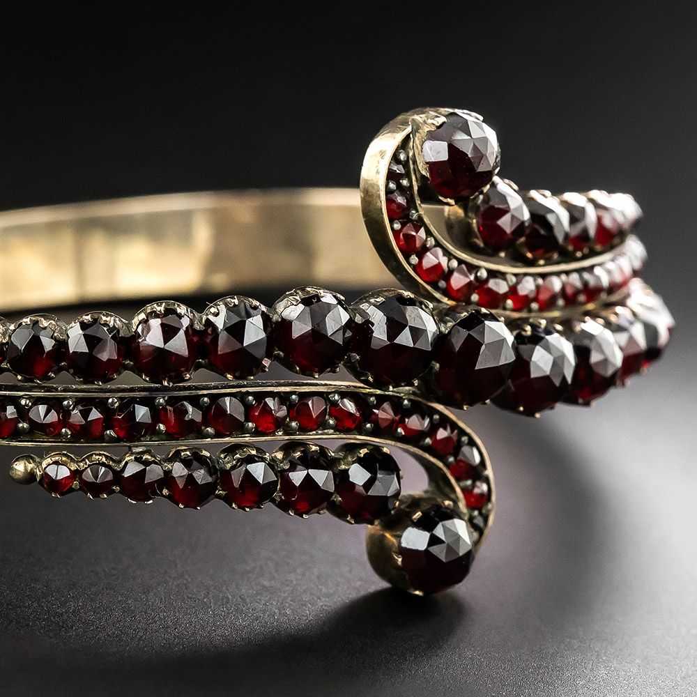 Victorian Bohemian Garnet Bracelet, Brooch and Ea… - image 5