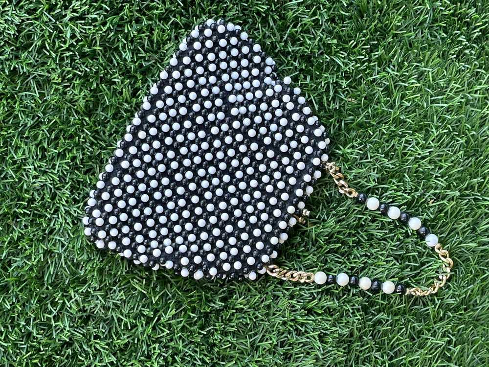 1960’s Black And White Beaded Purse - image 3