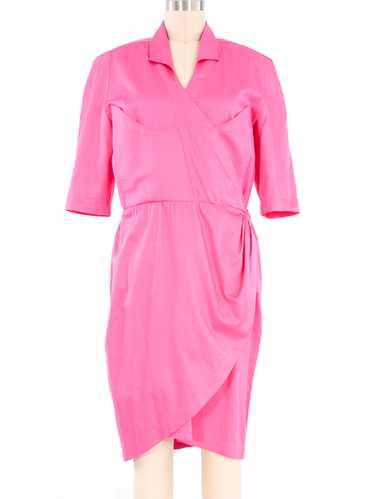 Thierry Mugler Pink Wrap Front Dress - image 1