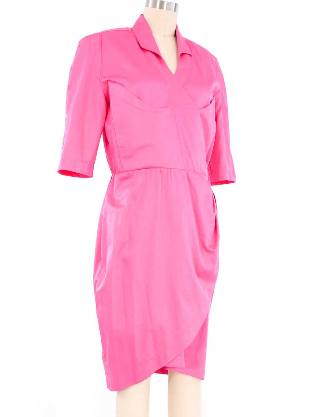Thierry Mugler Pink Wrap Front Dress - image 3