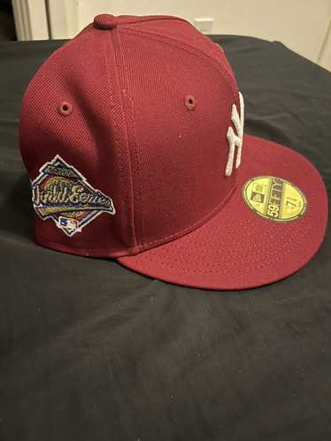 New Era Yankee maroon fitted hat 5/8 (with patch)