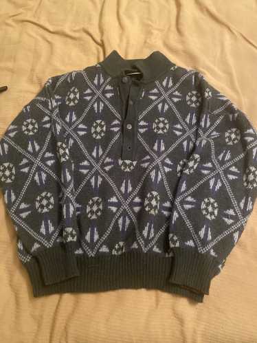 Streetwear × Vintage Button up pattern sweater