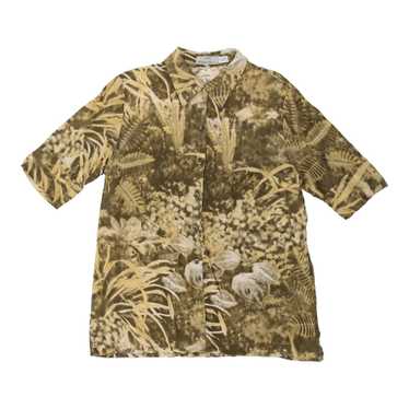 Peter Hahn Patterned Shirt - Large Green Cotton B… - image 1