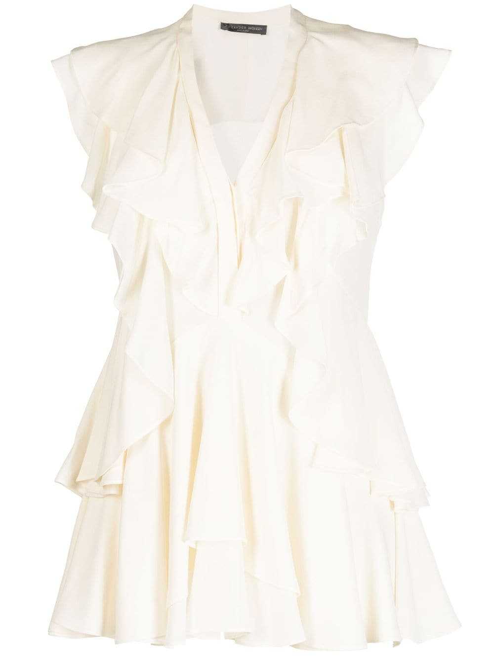 Alexander McQueen Pre-Owned ruffled silk blouse -… - image 1