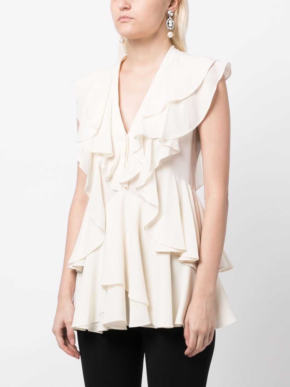 Alexander McQueen Pre-Owned ruffled silk blouse -… - image 3