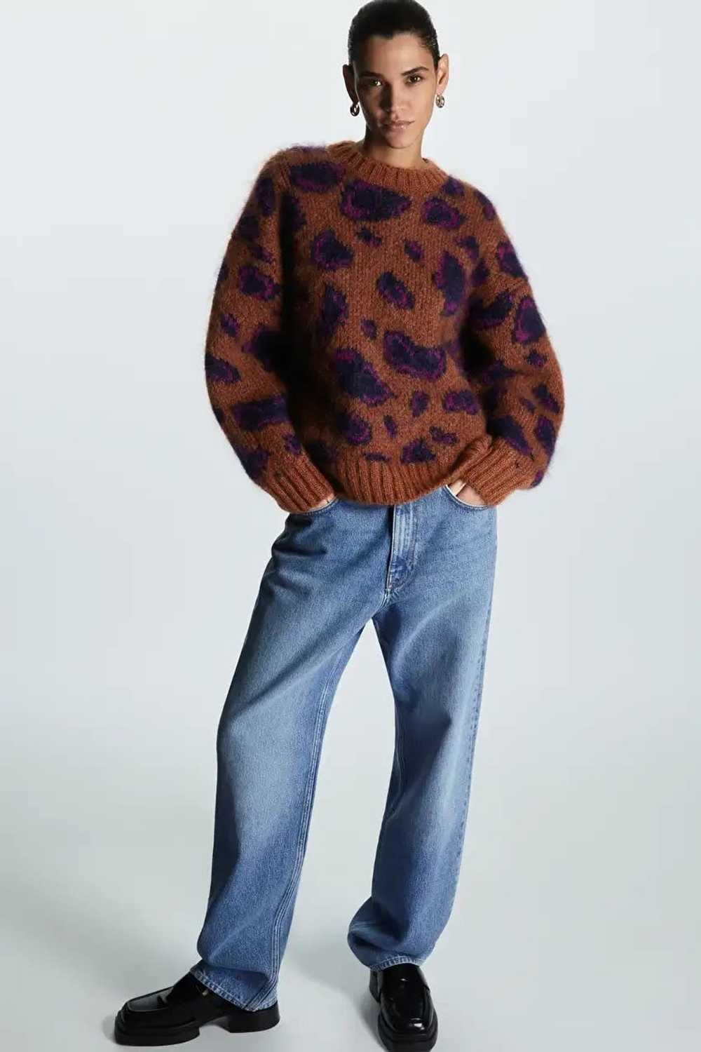 Cos Cos Jacquard Mohair Knit Sweater - image 1