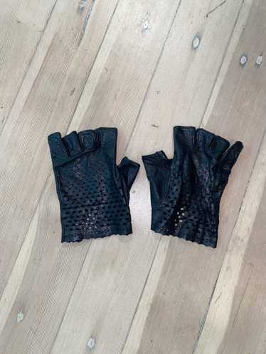 Chanel Vintage Perforated Fingerless Leather Glove