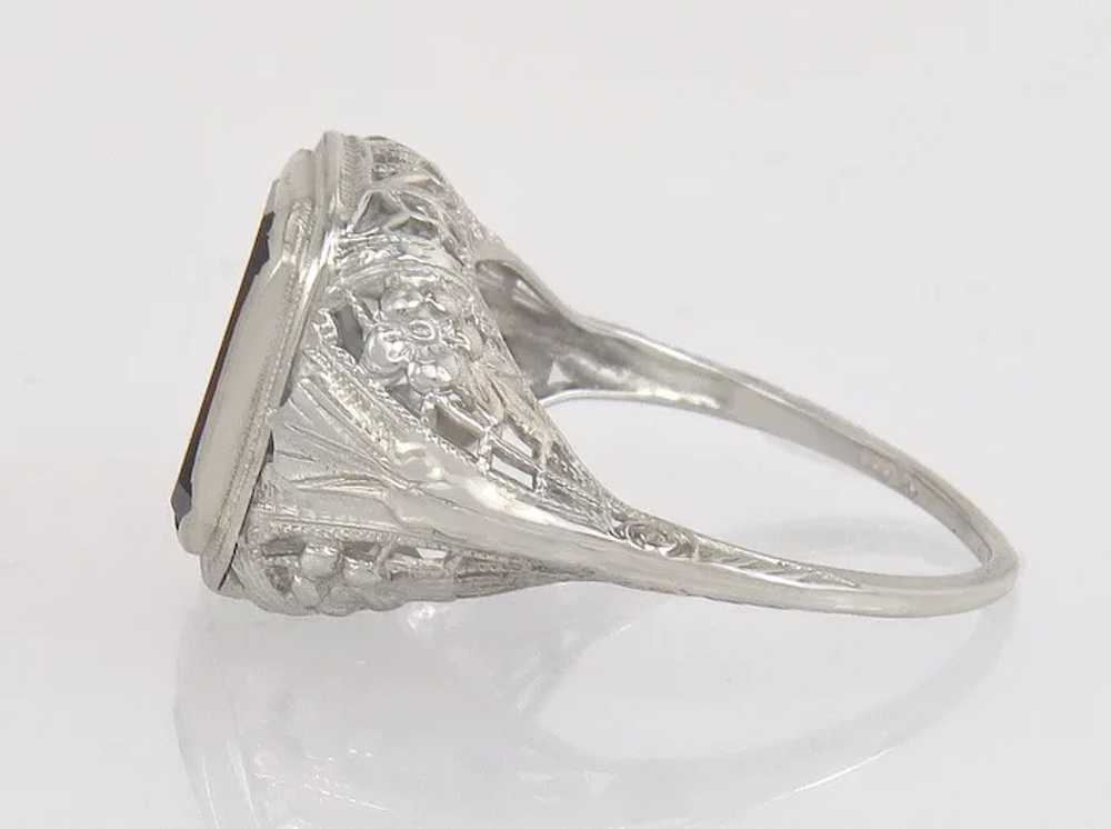 Antique Estate Art Deco 14K White Gold 2.50ct Sim… - image 3