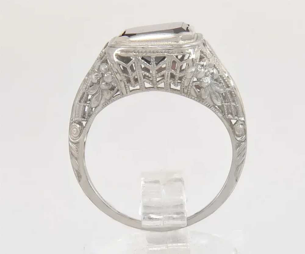 Antique Estate Art Deco 14K White Gold 2.50ct Sim… - image 4