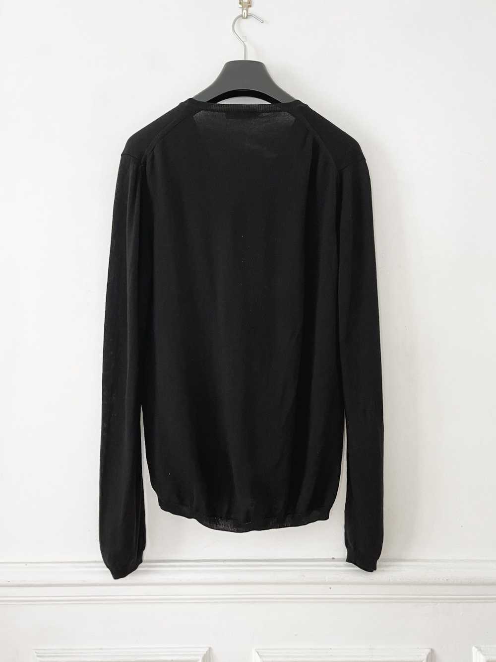 Prada Prada mens black wool knit v neck sweater - image 2