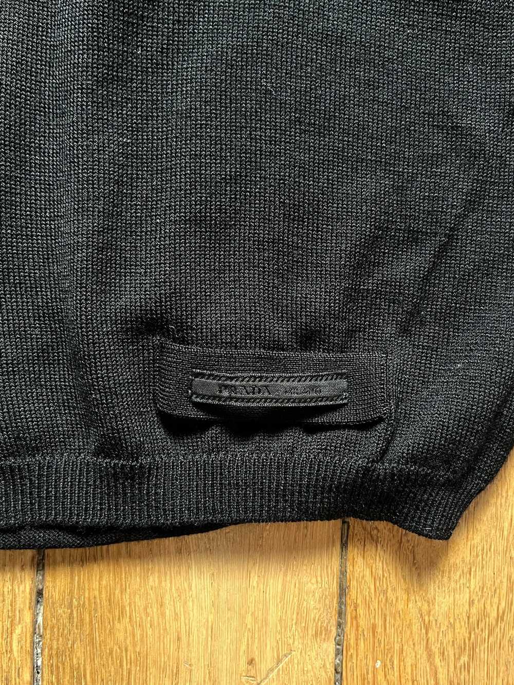 Prada Prada mens black wool knit v neck sweater - image 4