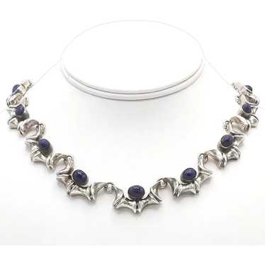 Taxco Sterling Silver and Sodalite Choker Necklace