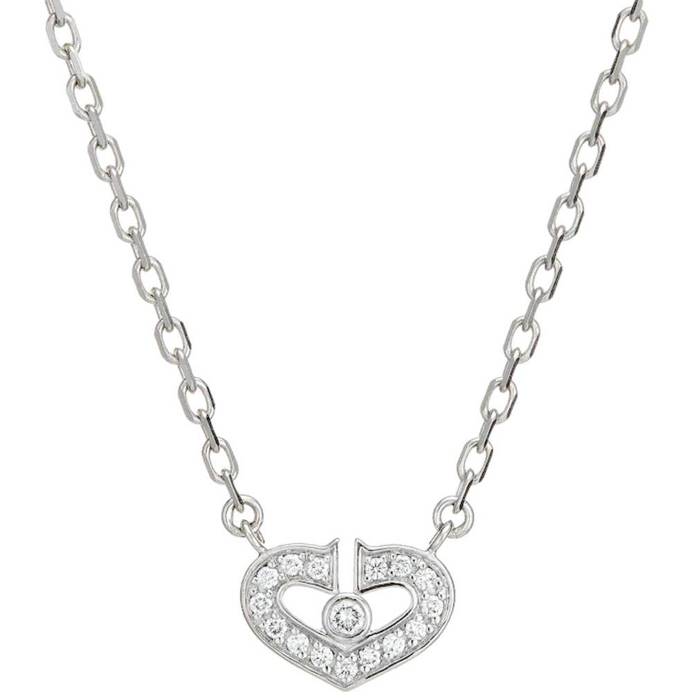 C de Cartier Diamond Necklace Estate 18 Karat Whi… - image 1