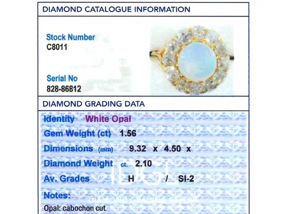 Vintage 1.56 Carat Opal and 2.10 Cttw Diamond 18 … - image 7