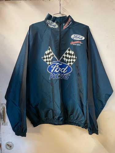90s Ford レーシングジャケット racing jacket 黒　青 ESSEX(エセックス) 90's 