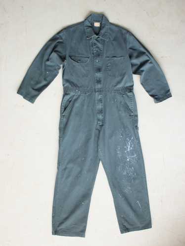 Vintage ETA Green Cotton Coveralls with Paint Spla