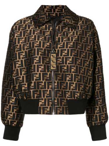 Fendi Brown Zucca Monogram Jacquard Button Front Jacket M Fendi