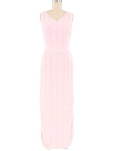 1960s Baby Pink Beaded Gown