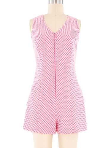 1960s Pink Checkered Romper