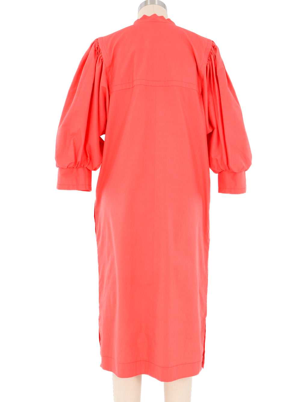 Yves Saint Laurent Coral Puff Sleeve Dress - image 4