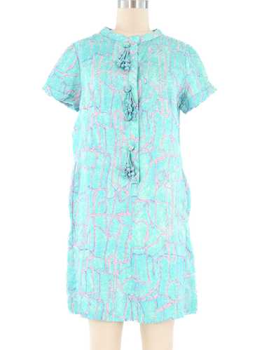 1960s Turquoise Marble Dye Dress