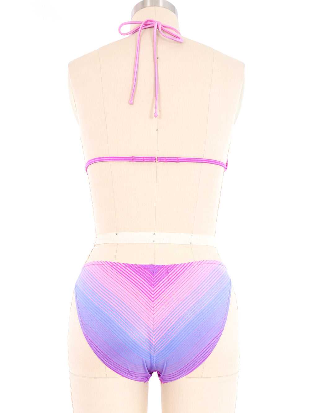 1970s Pink And Purple Striped Bikini - image 4