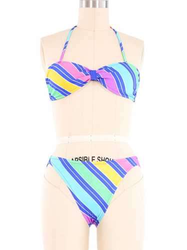 1970s Rainbow Striped Bikini