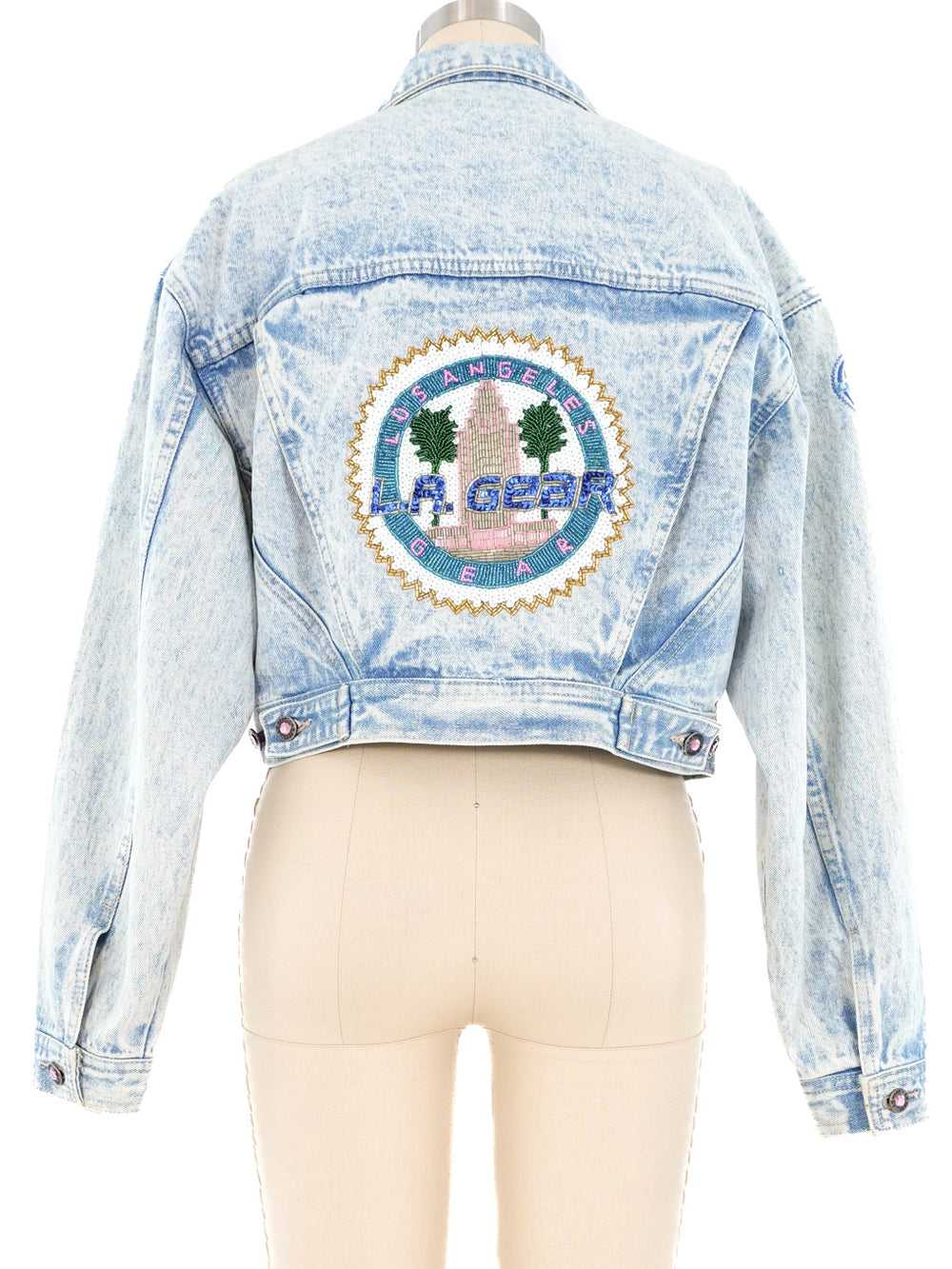 LA Gear Cropped Acid Wash Jacket - image 1