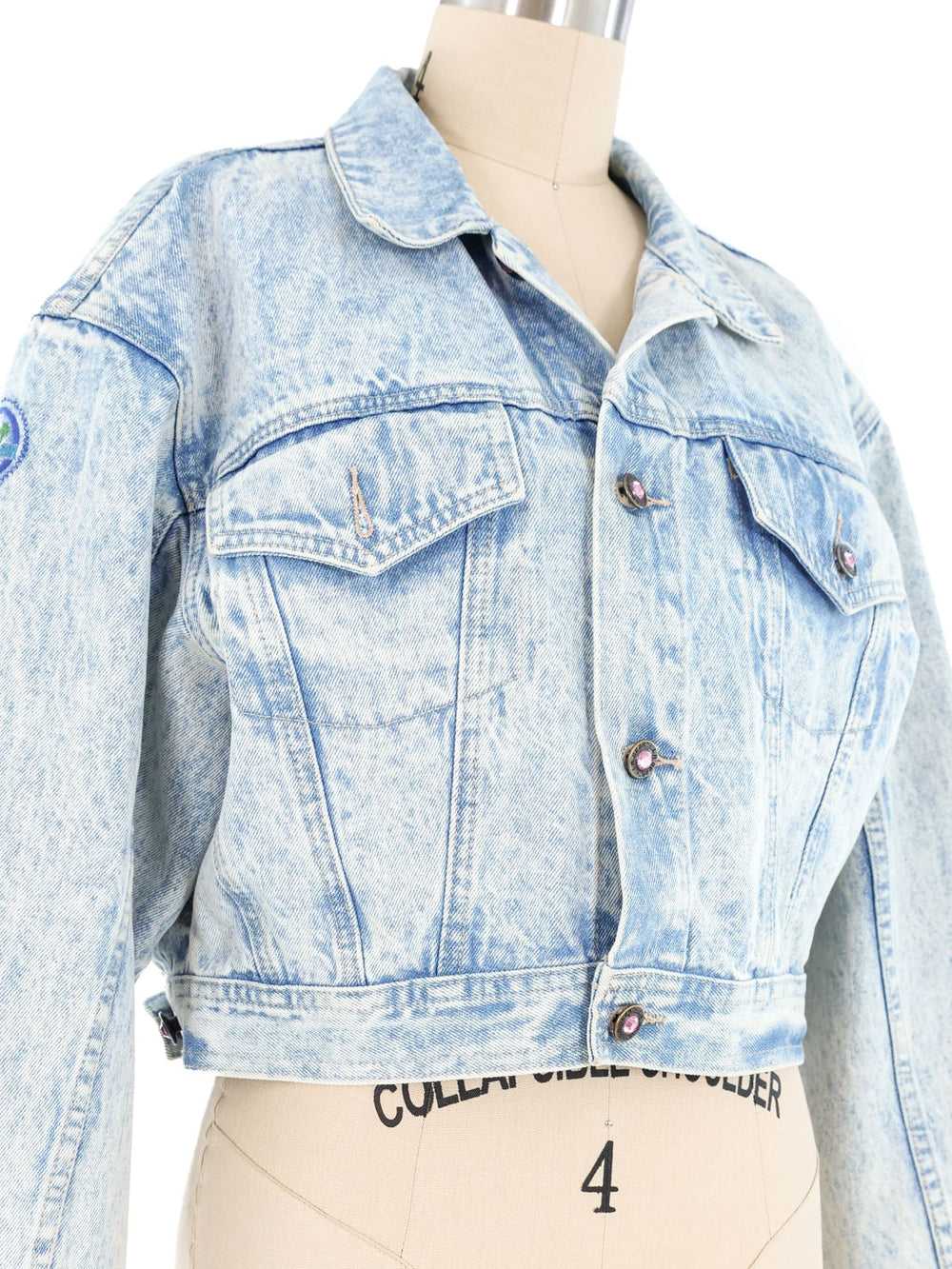 LA Gear Cropped Acid Wash Jacket - image 4