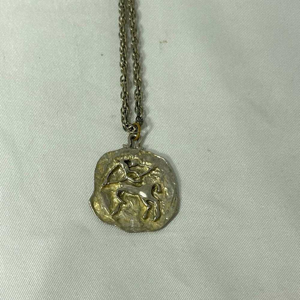 NBDN Nobrandedon VTG Zodiac necklace/pendant Sagi… - image 8