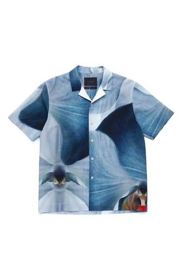 Iise Iise Men's Blue Camp Shirt Orchid Print