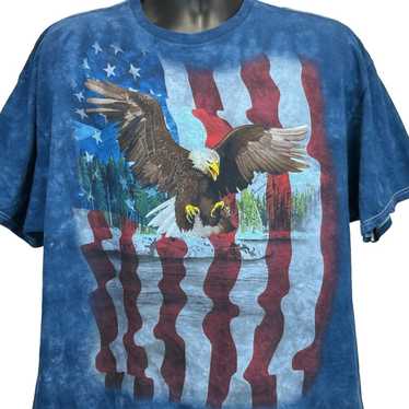 Vintage The Mountain 2006 Tie Dye American USA Flag Bald Eagle T-Shirt Size XL