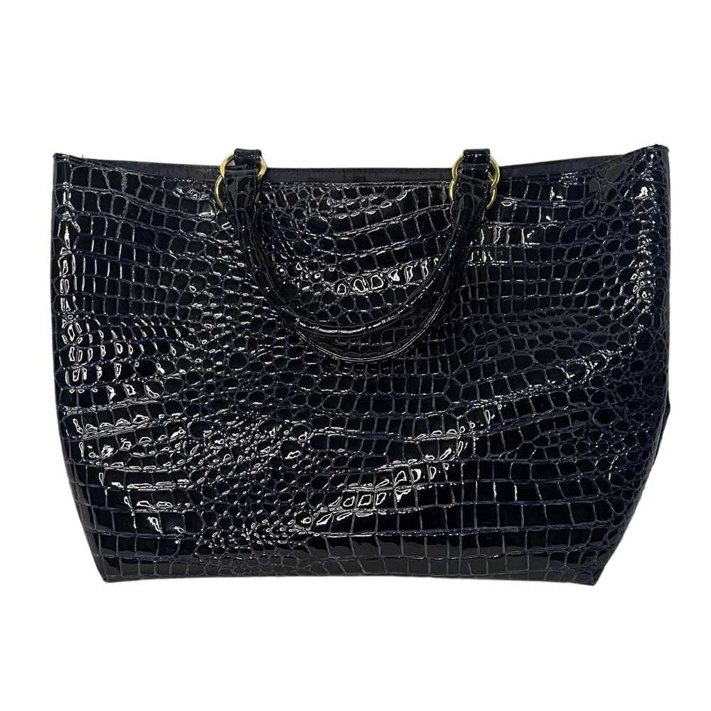 Other Estee Lauder Navy Blue Crocodile Print Hand… - image 2