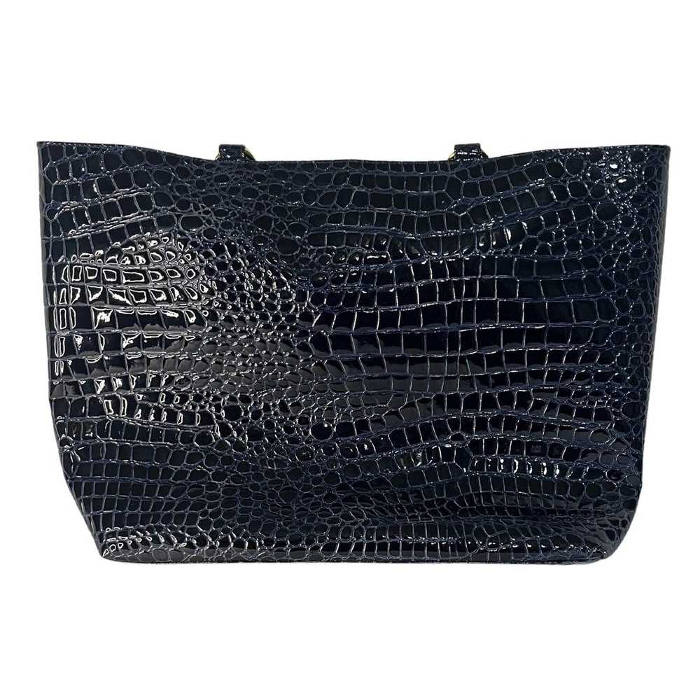 Other Estee Lauder Navy Blue Crocodile Print Hand… - image 3