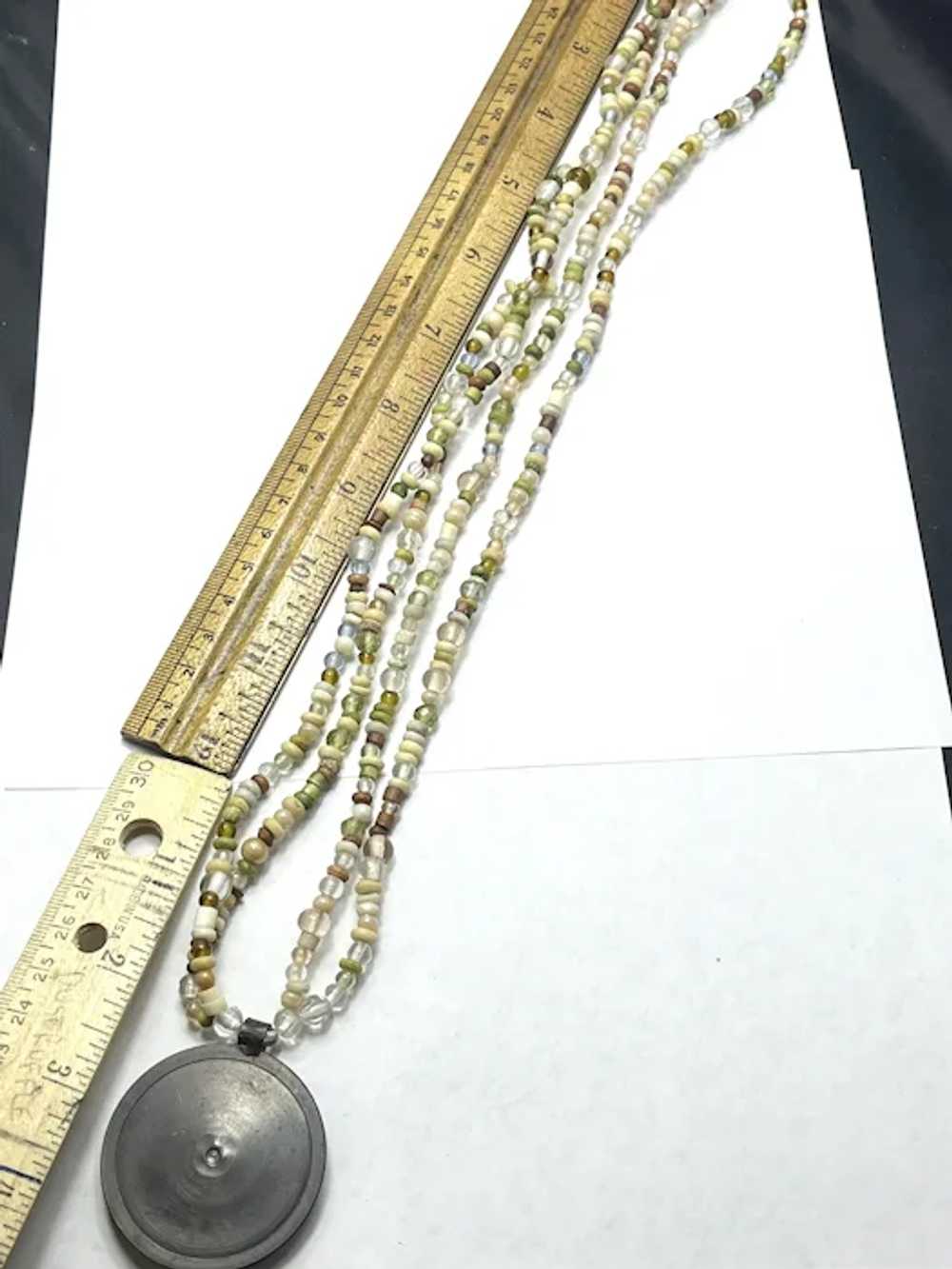 Vintage Beaded Pendant Necklace - image 4