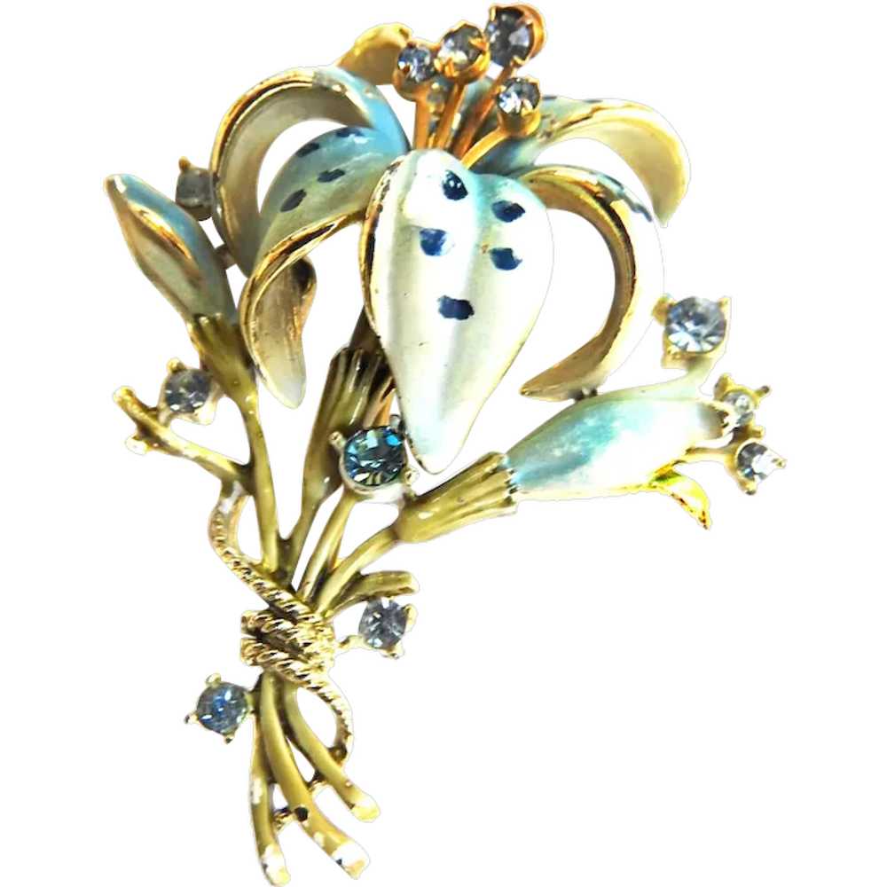 1940s Coro Tiger Lilly1 Brooch Gorgeous Must C Ve… - image 1