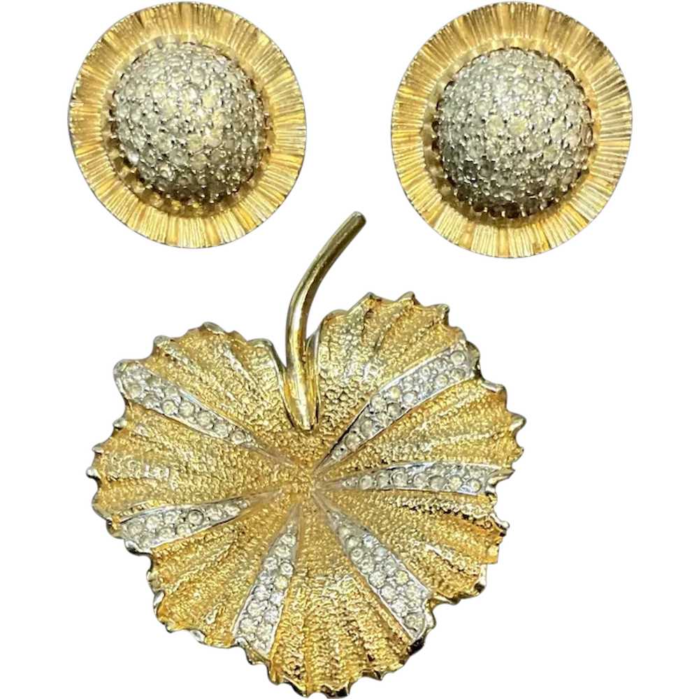 Vintage Nettie Rosenstein Earrings and Brooch Cle… - image 1