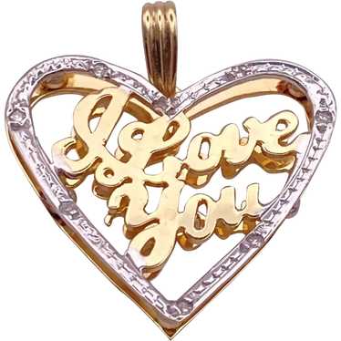 Romantic Diamond Accent HEART Pendant 14K Two-Tone