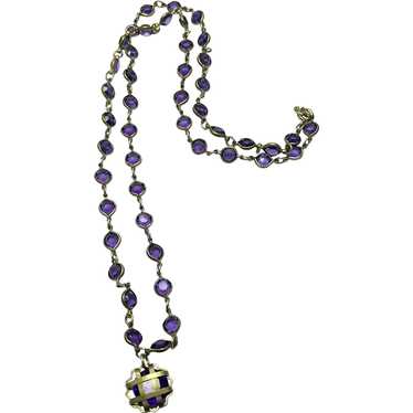 Vintage Purple Charm Necklace - image 1