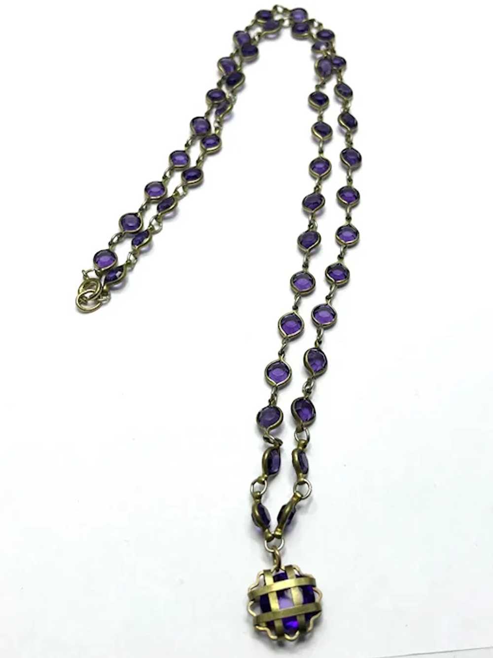 Vintage Purple Charm Necklace - image 3
