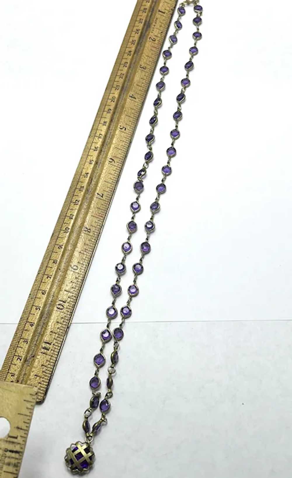 Vintage Purple Charm Necklace - image 4