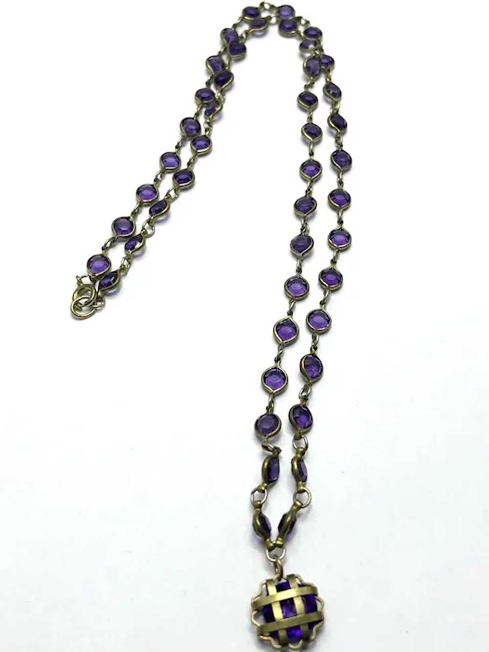 Vintage Purple Charm Necklace - image 5