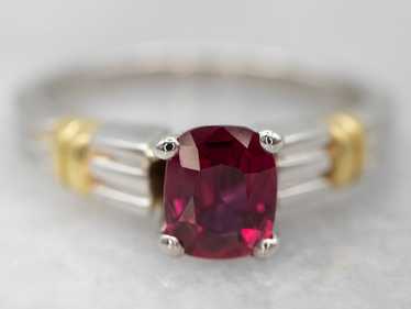 Effortless Mixed Metal Ruby Solitaire Engagement R